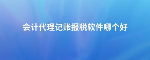 会计代理记账报税软件哪个好